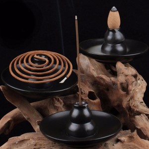 Incense Burner Buddhism Ceramic Gourd Holder Censer For Cones Coil Sticks   